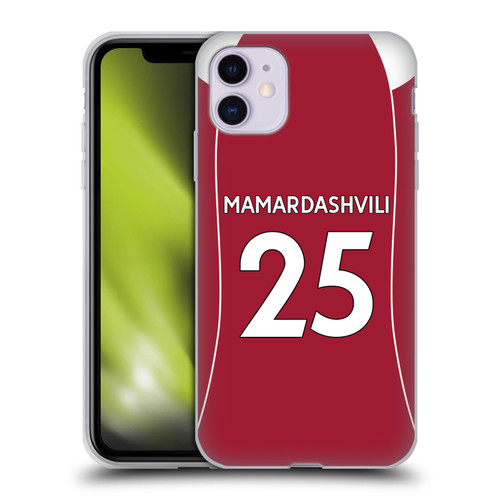 Liverpool Football Club 2025/26 Players Home Kit 1st Group Giorgi Mamardashvili Soft Gel Case for Apple iPhone 11