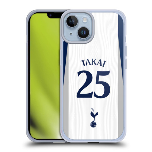 Tottenham Hotspur F.C. 2025/26 Players Home Kit 1st Group Kōto Takai Soft Gel Case for Apple iPhone 14