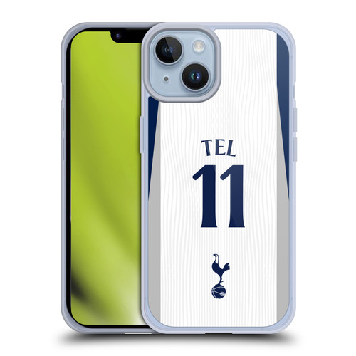 Tottenham Hotspur F.C. 2025/26 Players Home Kit 1st Group Mathys Tel Soft Gel Case for Apple iPhone 14
