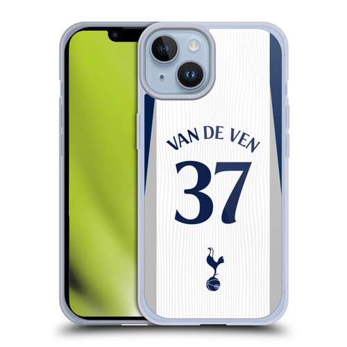 Tottenham Hotspur F.C. 2025/26 Players Home Kit 1st Group Micky van de Ven Soft Gel Case for Apple iPhone 14