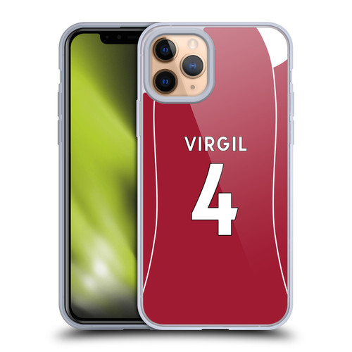 Liverpool Football Club 2025/26 Players Home Kit 1st Group Virgil van Dijk Soft Gel Case for Apple iPhone 11 Pro