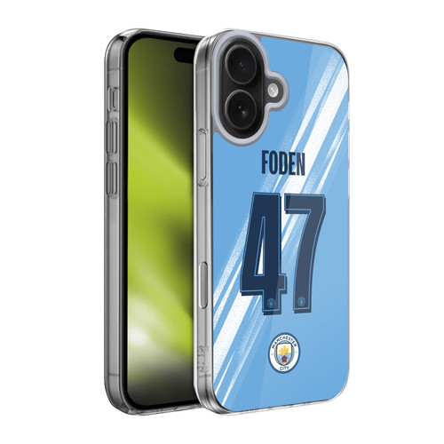 Manchester City Man City FC 2025/26 Players Home Kit 1st Group Phil Foden Soft Gel Case for Apple iPhone 17