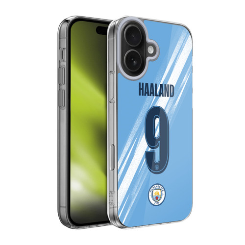 Manchester City Man City FC 2025/26 Players Home Kit 1st Group Erling Haaland Soft Gel Case for Apple iPhone 17