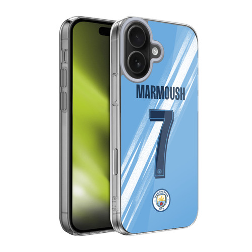 Manchester City Man City FC 2025/26 Players Home Kit 1st Group Omar Marmoush Soft Gel Case for Apple iPhone 17