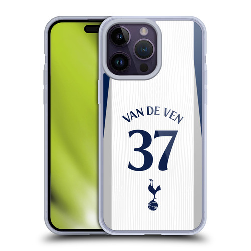 Tottenham Hotspur F.C. 2025/26 Players Home Kit 1st Group Micky van de Ven Soft Gel Case for Apple iPhone 14 Pro Max