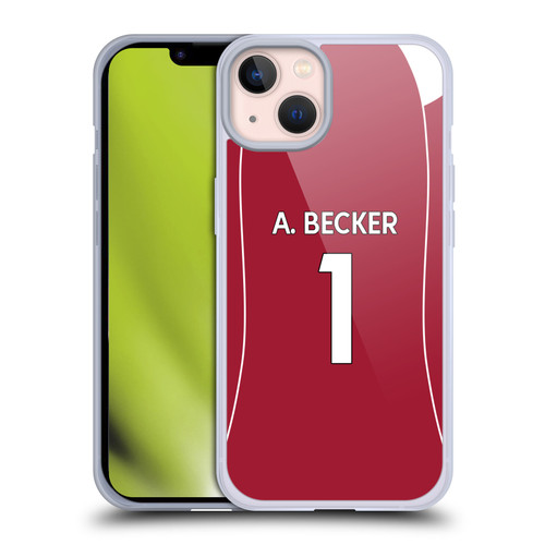 Liverpool Football Club 2025/26 Players Home Kit 1st Group Alisson Becker Soft Gel Case for Apple iPhone 13