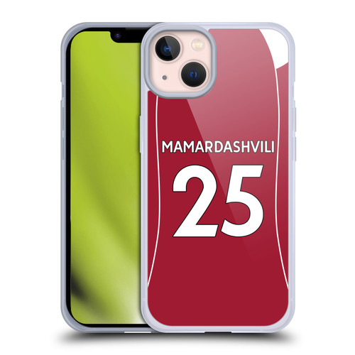 Liverpool Football Club 2025/26 Players Home Kit 1st Group Giorgi Mamardashvili Soft Gel Case for Apple iPhone 13