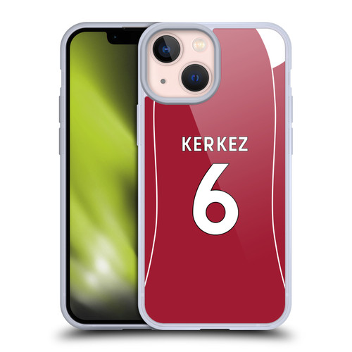 Liverpool Football Club 2025/26 Players Home Kit 1st Group Milos Kerkez Soft Gel Case for Apple iPhone 13 Mini