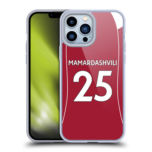 Liverpool Football Club 2025/26 Players Home Kit 1st Group Giorgi Mamardashvili Soft Gel Case for Apple iPhone 13 Pro Max