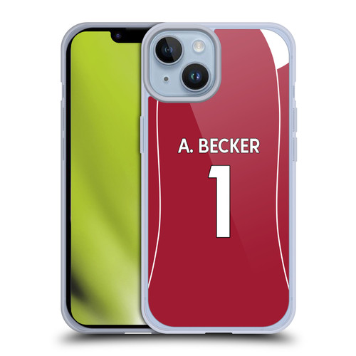 Liverpool Football Club 2025/26 Players Home Kit 1st Group Alisson Becker Soft Gel Case for Apple iPhone 14