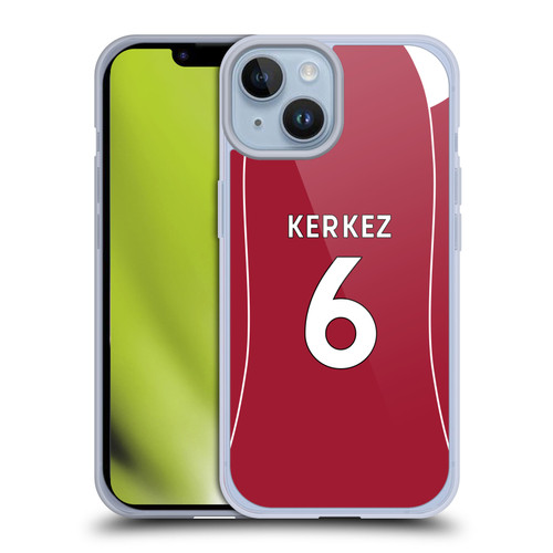 Liverpool Football Club 2025/26 Players Home Kit 1st Group Milos Kerkez Soft Gel Case for Apple iPhone 14