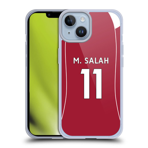 Liverpool Football Club 2025/26 Players Home Kit 1st Group Mohamed Salah Soft Gel Case for Apple iPhone 14