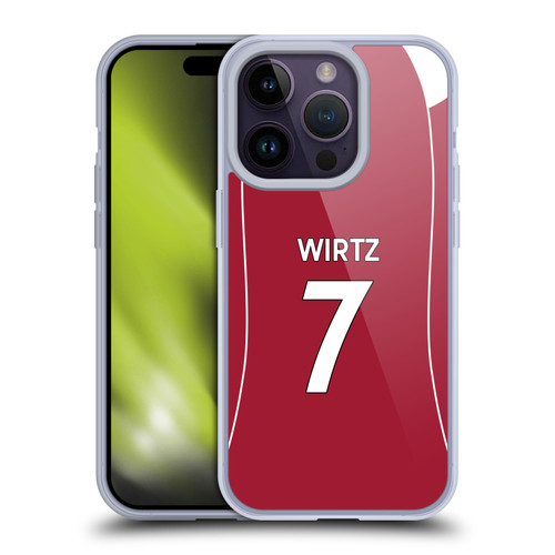 Liverpool Football Club 2025/26 Players Home Kit 1st Group Florian Wirtz Soft Gel Case for Apple iPhone 14 Pro