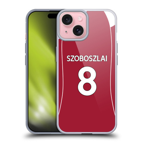 Liverpool Football Club 2025/26 Players Home Kit 1st Group Dominik Szoboszlai Soft Gel Case for Apple iPhone 15