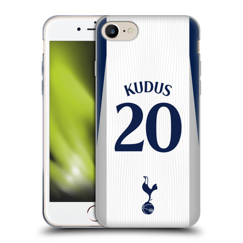 Tottenham Hotspur F.C. 2025/26 Players Home Kit 1st Group Mohammed Kudus Soft Gel Case for Apple iPhone 7 / 8 / SE 2020 & 2022