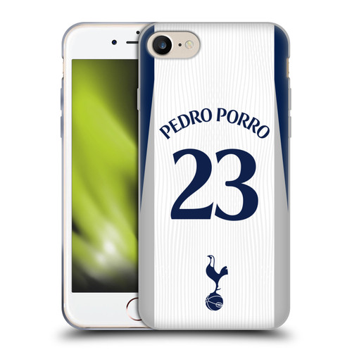 Tottenham Hotspur F.C. 2025/26 Players Home Kit 1st Group Pedro Porro Soft Gel Case for Apple iPhone 7 / 8 / SE 2020 & 2022
