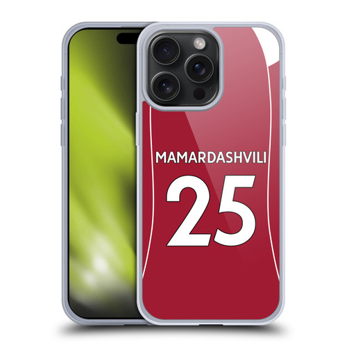 Liverpool Football Club 2025/26 Players Home Kit 1st Group Giorgi Mamardashvili Soft Gel Case for Apple iPhone 15 Pro Max