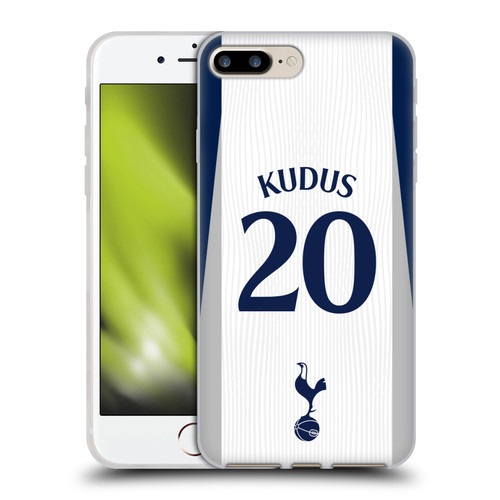 Tottenham Hotspur F.C. 2025/26 Players Home Kit 1st Group Mohammed Kudus Soft Gel Case for Apple iPhone 7 Plus / iPhone 8 Plus