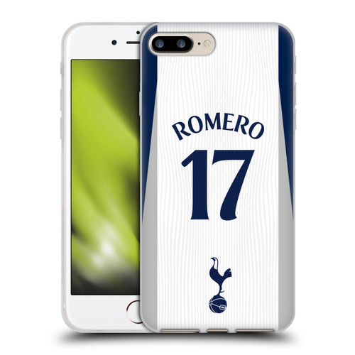 Tottenham Hotspur F.C. 2025/26 Players Home Kit 1st Group Cristian Romero Soft Gel Case for Apple iPhone 7 Plus / iPhone 8 Plus