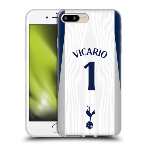 Tottenham Hotspur F.C. 2025/26 Players Home Kit 1st Group Guglielmo Vicario Soft Gel Case for Apple iPhone 7 Plus / iPhone 8 Plus