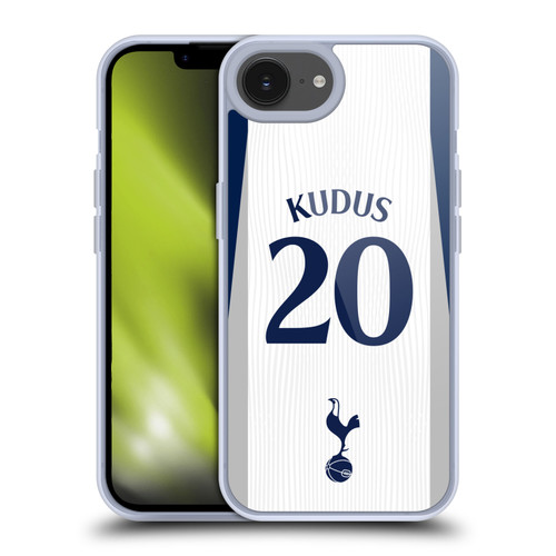 Tottenham Hotspur F.C. 2025/26 Players Home Kit 1st Group Mohammed Kudus Soft Gel Case for Apple iPhone 16e
