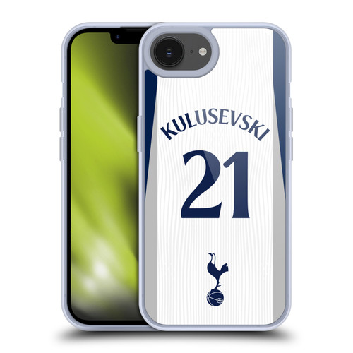 Tottenham Hotspur F.C. 2025/26 Players Home Kit 1st Group Dejan Kulusevski Soft Gel Case for Apple iPhone 16e