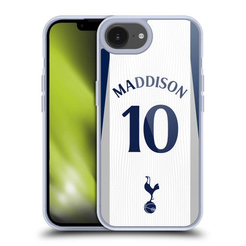 Tottenham Hotspur F.C. 2025/26 Players Home Kit 1st Group James Maddison Soft Gel Case for Apple iPhone 16e