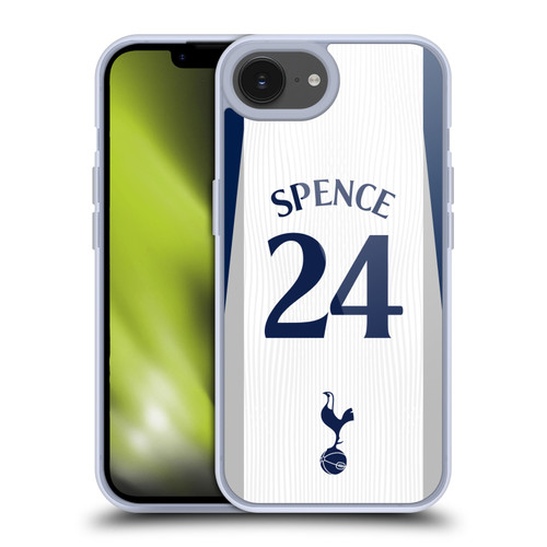 Tottenham Hotspur F.C. 2025/26 Players Home Kit 1st Group Djed Spence Soft Gel Case for Apple iPhone 16e
