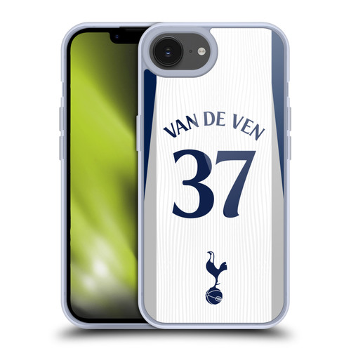 Tottenham Hotspur F.C. 2025/26 Players Home Kit 1st Group Micky van de Ven Soft Gel Case for Apple iPhone 16e