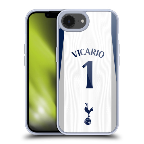 Tottenham Hotspur F.C. 2025/26 Players Home Kit 1st Group Guglielmo Vicario Soft Gel Case for Apple iPhone 16e