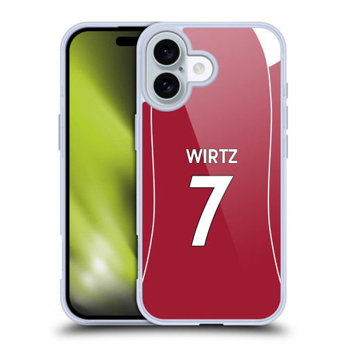 Liverpool Football Club 2025/26 Players Home Kit 1st Group Florian Wirtz Soft Gel Case for Apple iPhone 16 Liverpool Football Club 2025/26 Players Home Kit 1st Group Florian Wirtz Soft Gel Case for Apple iPhone 16