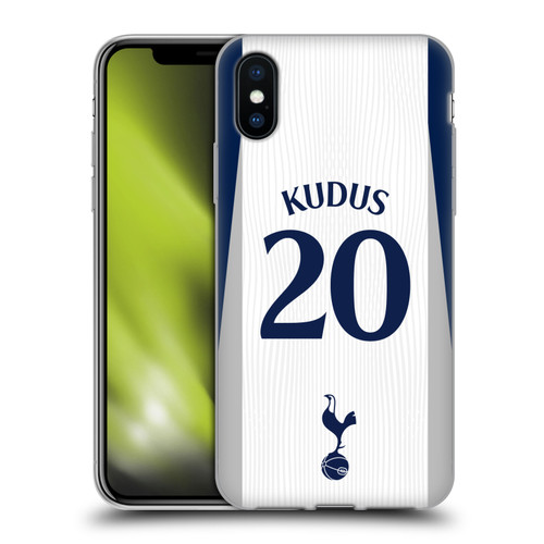 Tottenham Hotspur F.C. 2025/26 Players Home Kit 1st Group Mohammed Kudus Soft Gel Case for Apple iPhone X / iPhone XS