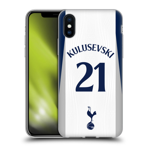 Tottenham Hotspur F.C. 2025/26 Players Home Kit 1st Group Dejan Kulusevski Soft Gel Case for Apple iPhone X / iPhone XS