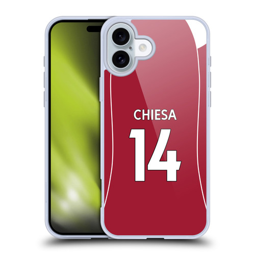 Liverpool Football Club 2025/26 Players Home Kit 1st Group Federico Chiesa Soft Gel Case for Apple iPhone 16 Plus Liverpool Football Club 2025/26 Players Home Kit 1st Group Federico Chiesa Soft Gel Case for Apple iPhone 16 Plus