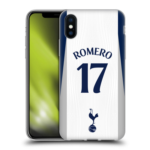 Tottenham Hotspur F.C. 2025/26 Players Home Kit 1st Group Cristian Romero Soft Gel Case for Apple iPhone X / iPhone XS