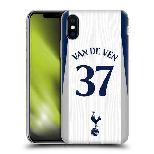 Tottenham Hotspur F.C. 2025/26 Players Home Kit 1st Group Micky van de Ven Soft Gel Case for Apple iPhone X / iPhone XS