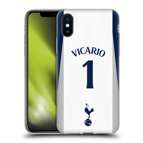 Tottenham Hotspur F.C. 2025/26 Players Home Kit 1st Group Guglielmo Vicario Soft Gel Case for Apple iPhone X / iPhone XS
