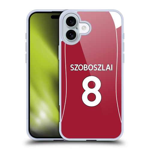 Liverpool Football Club 2025/26 Players Home Kit 1st Group Dominik Szoboszlai Soft Gel Case for Apple iPhone 16 Plus