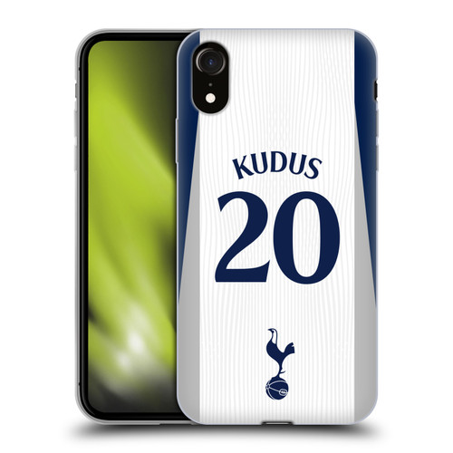 Tottenham Hotspur F.C. 2025/26 Players Home Kit 1st Group Mohammed Kudus Soft Gel Case for Apple iPhone XR