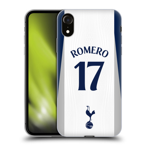 Tottenham Hotspur F.C. 2025/26 Players Home Kit 1st Group Cristian Romero Soft Gel Case for Apple iPhone XR