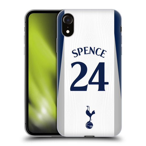 Tottenham Hotspur F.C. 2025/26 Players Home Kit 1st Group Djed Spence Soft Gel Case for Apple iPhone XR