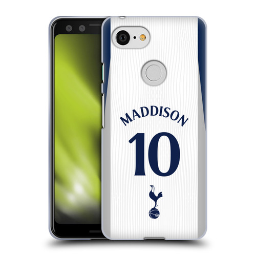 Tottenham Hotspur F.C. 2025/26 Players Home Kit 1st Group James Maddison Soft Gel Case for Google Pixel 3