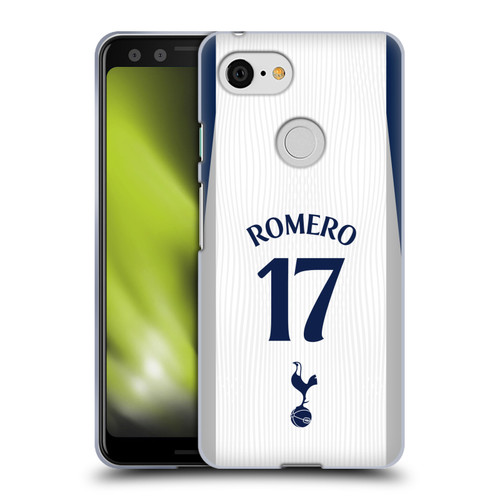 Tottenham Hotspur F.C. 2025/26 Players Home Kit 1st Group Cristian Romero Soft Gel Case for Google Pixel 3