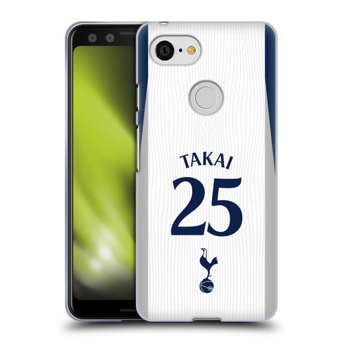 Tottenham Hotspur F.C. 2025/26 Players Home Kit 1st Group Kōto Takai Soft Gel Case for Google Pixel 3