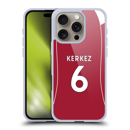 Liverpool Football Club 2025/26 Players Home Kit 1st Group Milos Kerkez Soft Gel Case for Apple iPhone 16 Pro