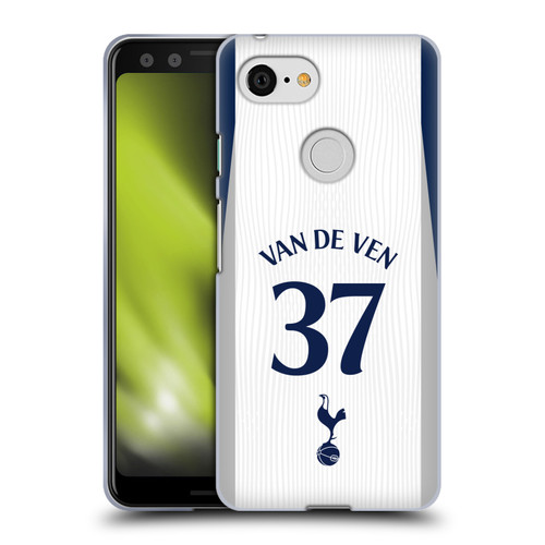 Tottenham Hotspur F.C. 2025/26 Players Home Kit 1st Group Micky van de Ven Soft Gel Case for Google Pixel 3