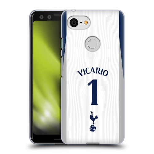 Tottenham Hotspur F.C. 2025/26 Players Home Kit 1st Group Guglielmo Vicario Soft Gel Case for Google Pixel 3