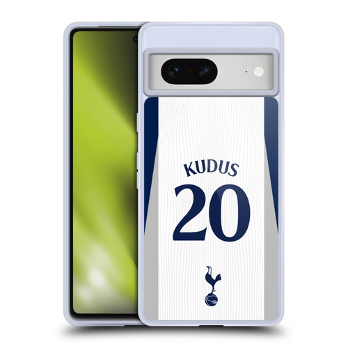 Tottenham Hotspur F.C. 2025/26 Players Home Kit 1st Group Mohammed Kudus Soft Gel Case for Google Pixel 7