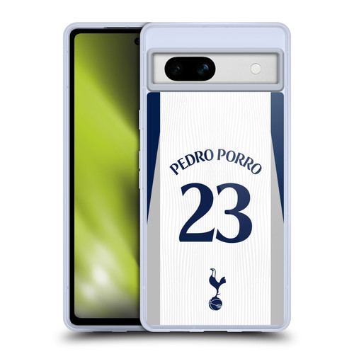 Tottenham Hotspur F.C. 2025/26 Players Home Kit 1st Group Pedro Porro Soft Gel Case for Google Pixel 7a