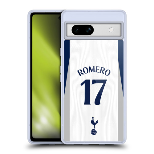 Tottenham Hotspur F.C. 2025/26 Players Home Kit 1st Group Cristian Romero Soft Gel Case for Google Pixel 7a